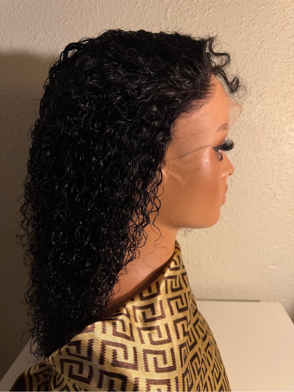 Black Curly Lace Front Wig - Unbranded